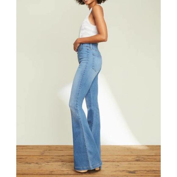 Veronica Beard Sheridan Bell Bottom Jeans Lakeshore Wash Size 32 High Rise - Picture 3 of 11